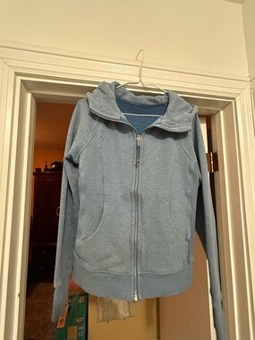 lululemon athletica Light Blue Full-Zip Hoodie Sweater
